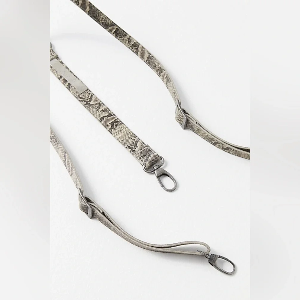 New🌟 Free People-Wild Thing Suspenders-Brown & Tan Python,